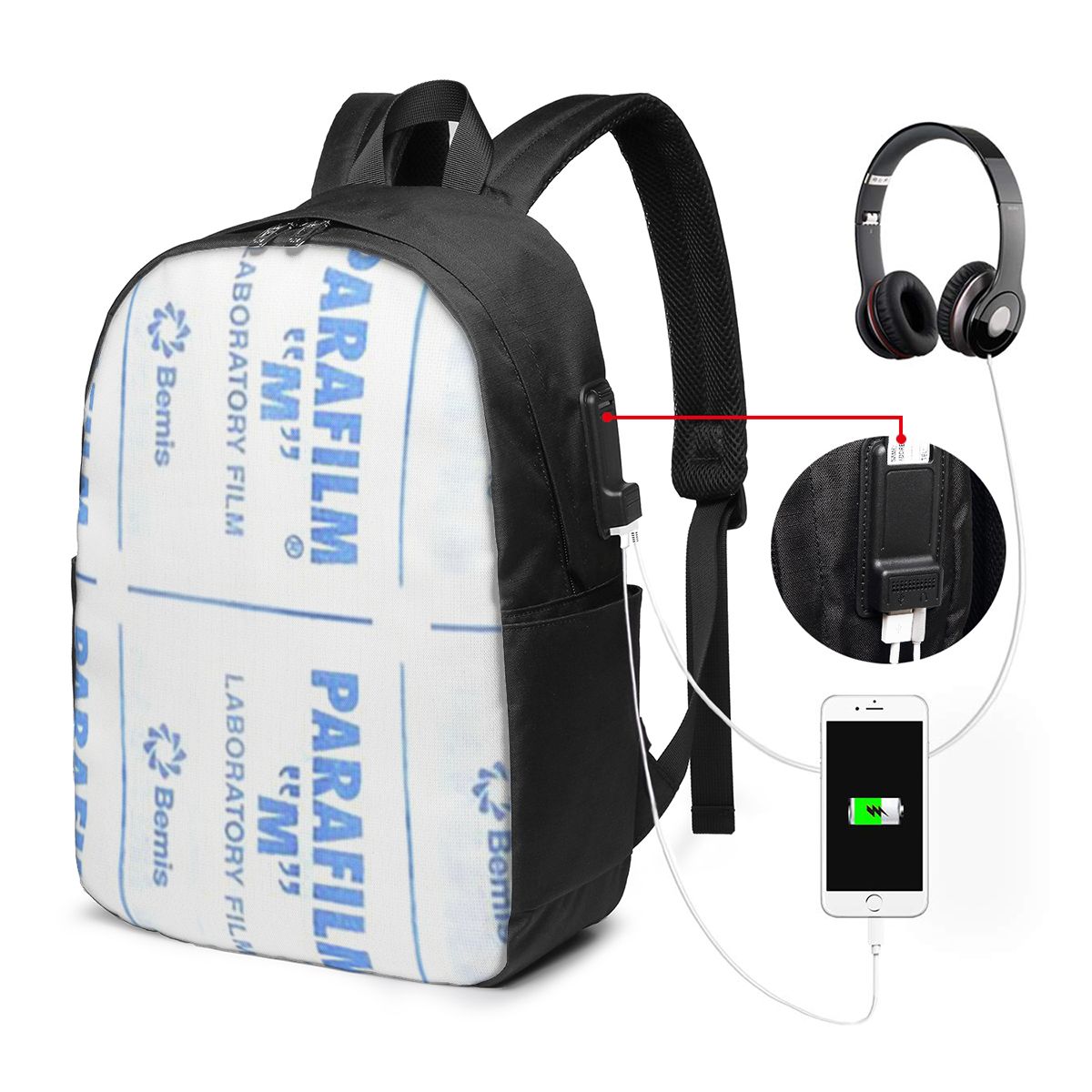Womens Backpack - パラフィルムは救世主です。バックパック、旅行用ノートブックバッグ、コンピューター、大学生、スクールバッグ、男性、女性用のラップトップショルダーバッグです。
