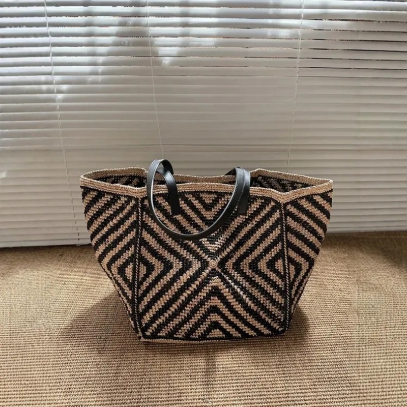 Women'S Raffia Bags - 特大ラフィアストローバッグ レディース ハンドメイド 夏 ビーチ ウーブンハンドバッグ