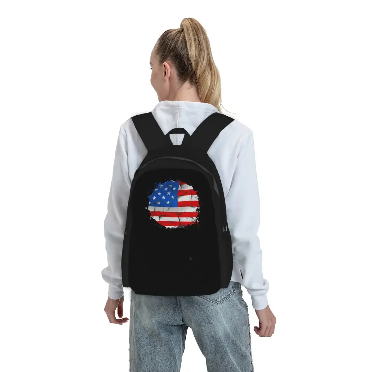Women Bags Usa - アメリカ合衆国アメリカ国旗バックパック男の子女の子ブックバッグ子供用スクールバッグ男性女性用ラップトップショルダーバッグ