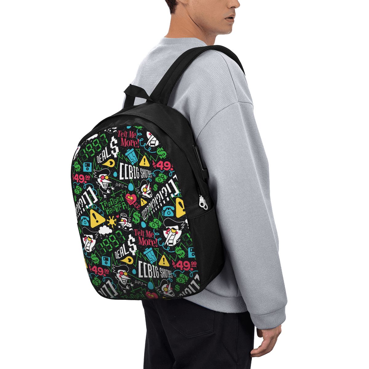 Womens Backpack - Deltarune SPAMTON G バックパック旅行ノートブックバッグコンピュータ大学生スクールバッグラップトップショルダーバッグ男性女性用