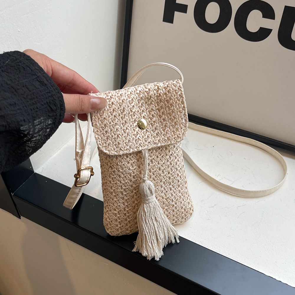 Women'S Bags Very - ビーチサイド携帯電話バッグとコインタッセル織り女性用ミニショルダークロスボディバッグは、毎日の旅行やショッピングに非常に適しています。