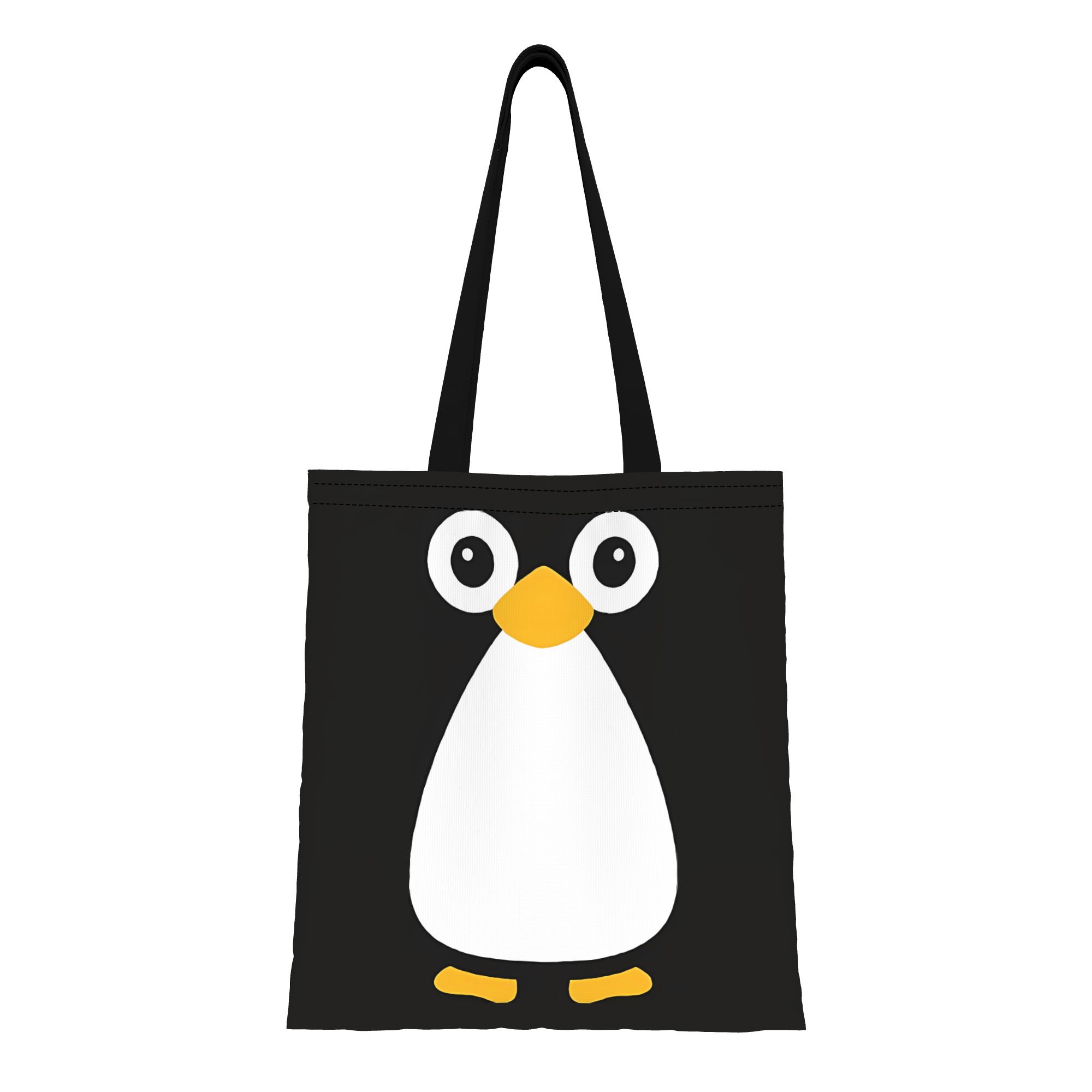 Women Bags Vector - かわいいベクターペンギンアニマルフェイスキャンバス女性用トートバッグショッピング旅行アウトドア用高耐久ショルダーハンドバッグ