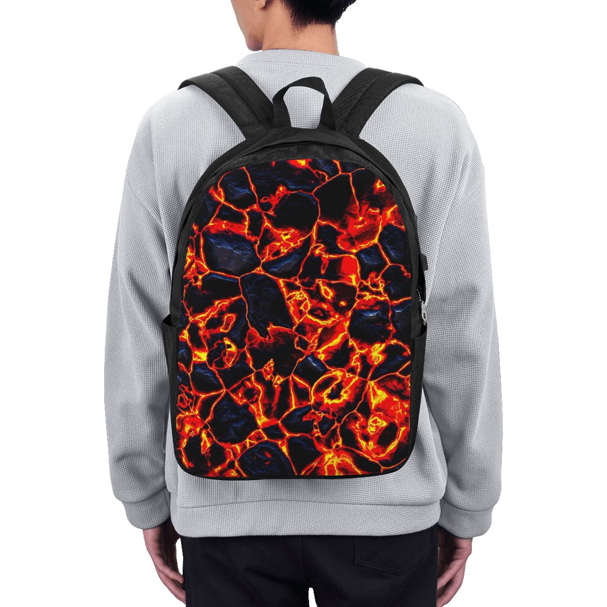Womens Backpack - マグマ火山溶岩火災バックパック旅行ノートブックバッグコンピュータ大学生スクールバッグラップトップショルダーバッグ男性女性用