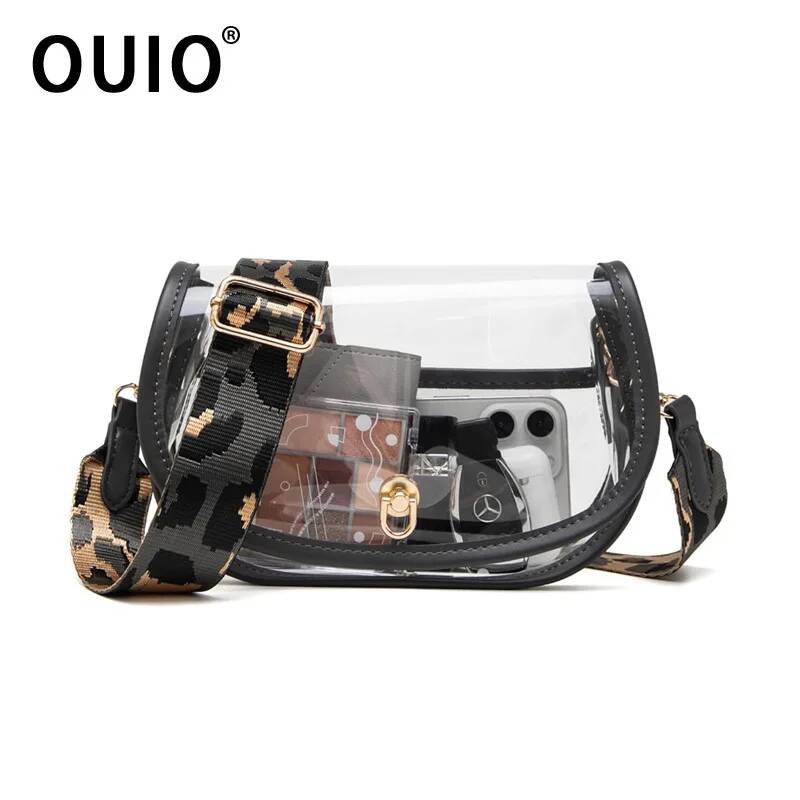 Women Bags And Purses - OUIO 電話ポーチ ファッション クリア PVC サドルバッグ