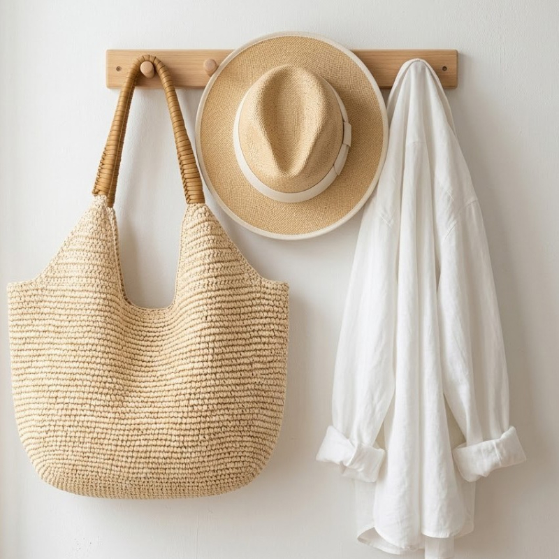 Women'S Raffia Bags - ラフィア織りストローショルダーバッグ、女性用大容量手作りトートバッグ、エレガントな夏のビーチバケーション、海岸スタイルハンドバッグ