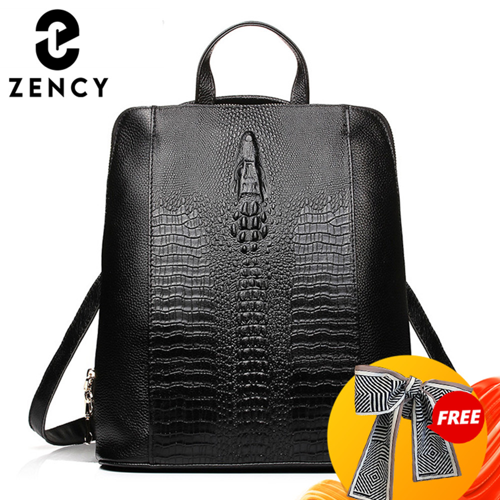 Mini Backpack Women - Zency-女性用本革リュックサック,クロコダイル柄の女性用バックパック,女の子用バックパック,トラベルバッグスタイル,高品質,100% コレクション