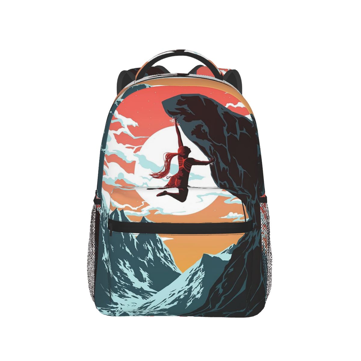Women Bags Vector - クライミングガールベクターアートバックパックホットセールデイパック大容量男の子女の子ブックバッグスクールバッグショルダーバッグ男性女性用