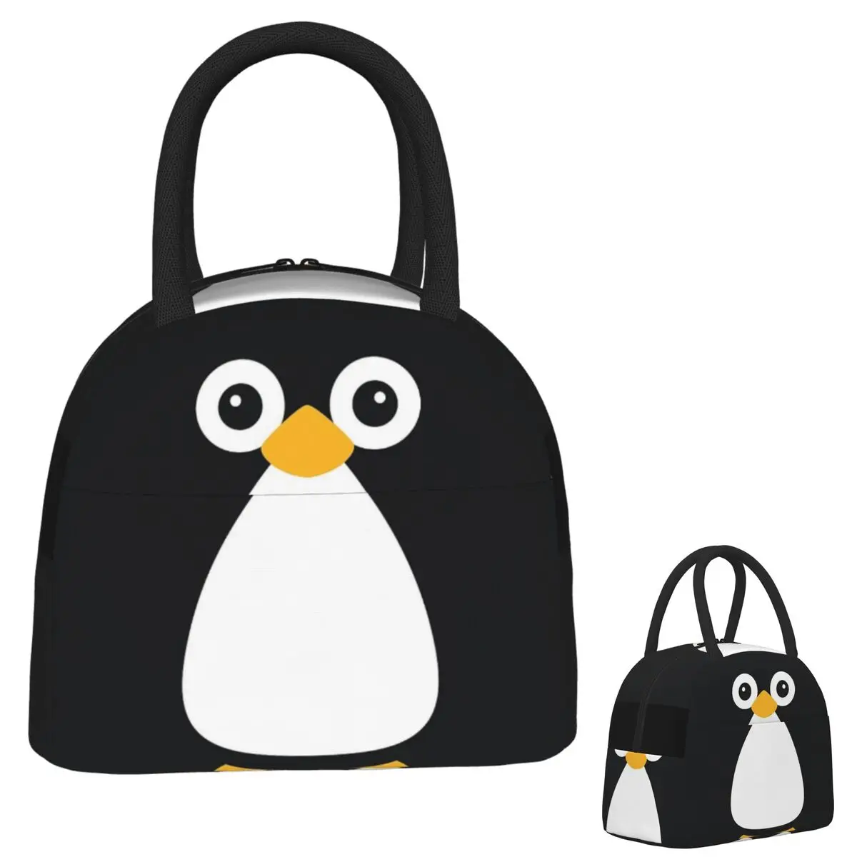 Women Bags Vector - かわいいペンギン柄の断熱ランチバッグ、女性や子供向けの携帯用フードボックス、保温ランチボックストート