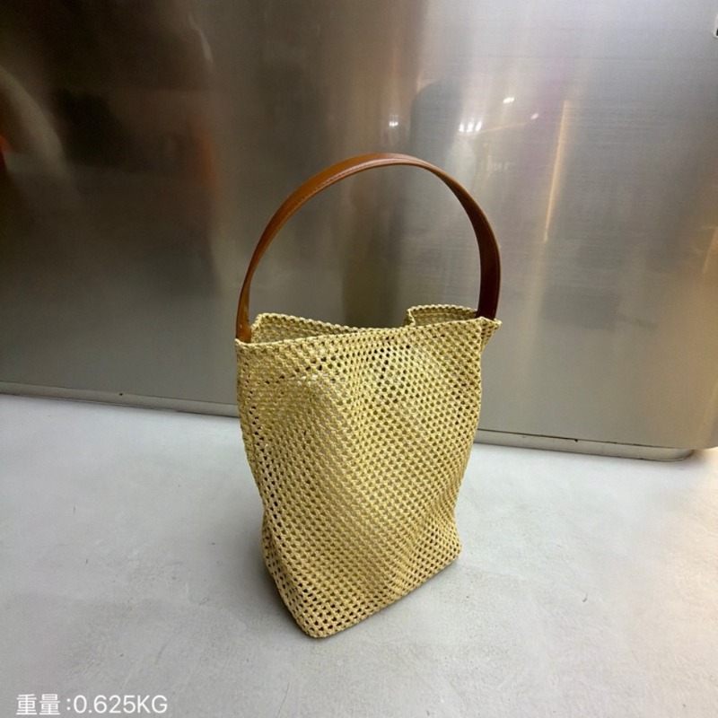 Women'S Raffia Bags - 2026年新作コントラストカラーラフィア織りバッグ韓国ファッション中空テクスチャユニーク大容量通勤多用途トートバッグトレンド
