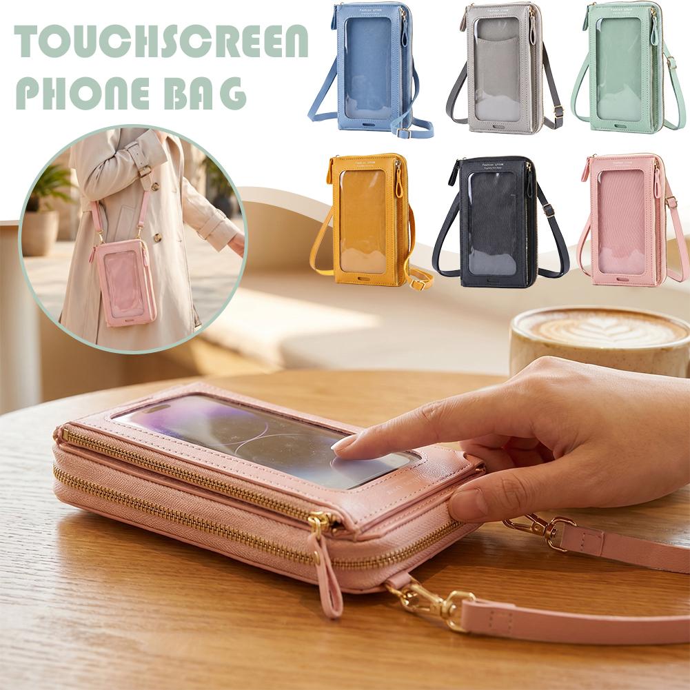 Women Bags And Purses - 女性用バッグ ソフトレザー財布 タッチスクリーン携帯電話用財布 ショルダーストラップ付きハンドバッグ 女性用 格安レディースバッグ