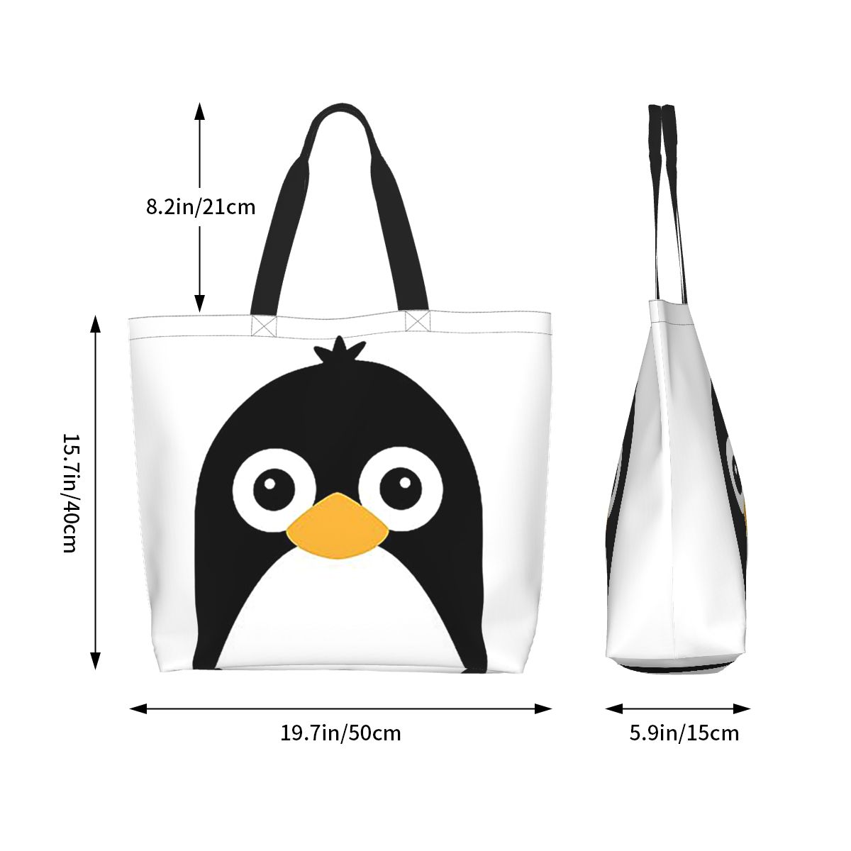 かわいいベクトルペンギンショッピングトートバッグキャンバス大 - Women Bags Vector のレビューと価格