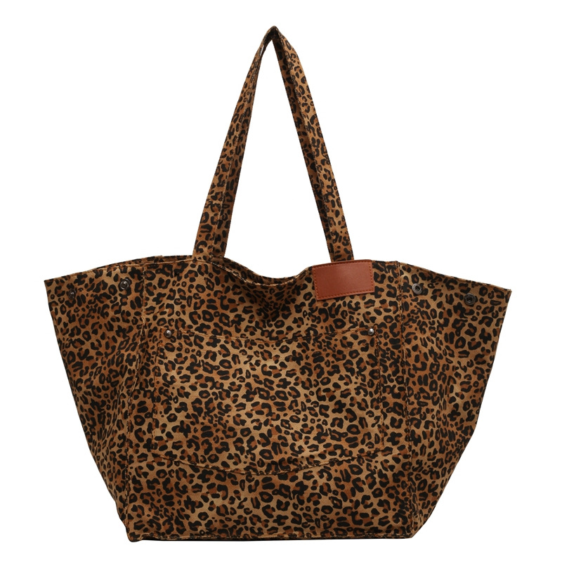レオパード柄トートバッグ ヴィンテージキャンバスショルダーバ - Women'S Vegan Bags のレビューと価格