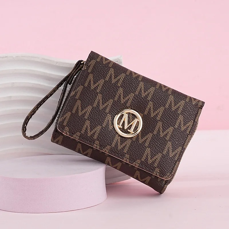 三つ折りジッパーウォレット、レターパターン入り、スタイリッシ - Women Bags And Purses のレビューと価格