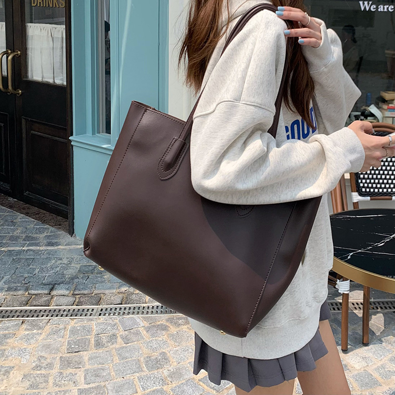 ヴィンテージレディーストートバッグ、新しい韓国バージョン、大 - Women'S Vegan Bags のレビューと価格