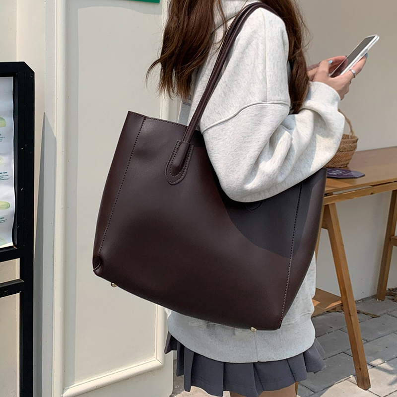 ヴィンテージレディーストートバッグ、新しい韓国バージョン、大 - Women'S Vegan Bags のレビューと価格