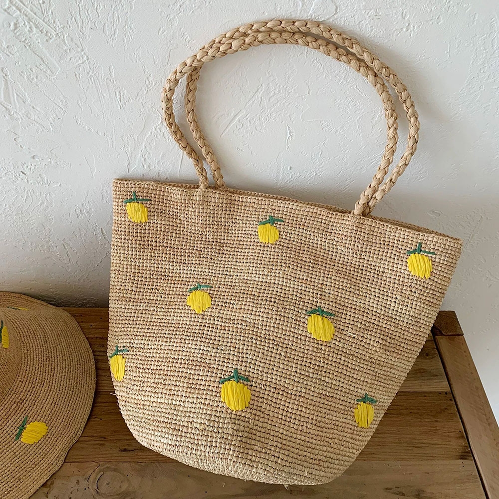 新しい夏のボヘミアンラフィアビーチバッグ女性バケットバッグ高 - Women'S Raffia Bags のレビューと価格