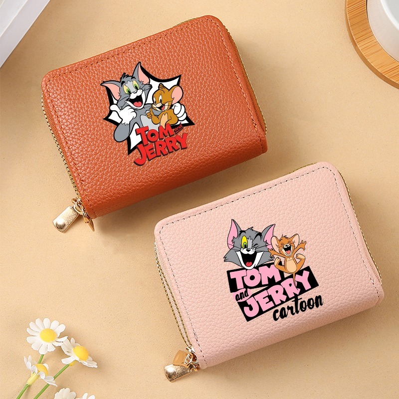 トムとジェリーかわいいカードホルダー財布漫画アニメ柄プリント - Women Bags And Purses のレビューと価格