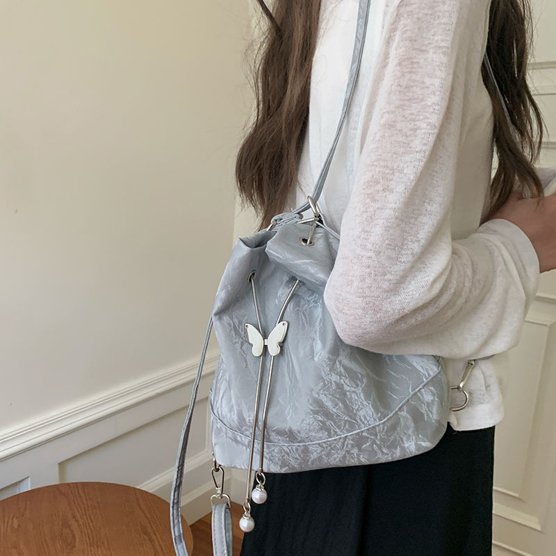 女性ミントグリーン蝶巾着バックパック女性新しい韓国スタイルジ - Mini Backpack Women のレビューと価格