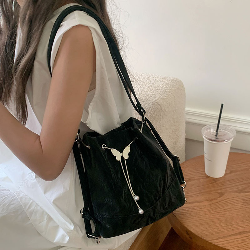 女性ミントグリーン蝶巾着バックパック女性新しい韓国スタイルジ - Mini Backpack Women のレビューと価格