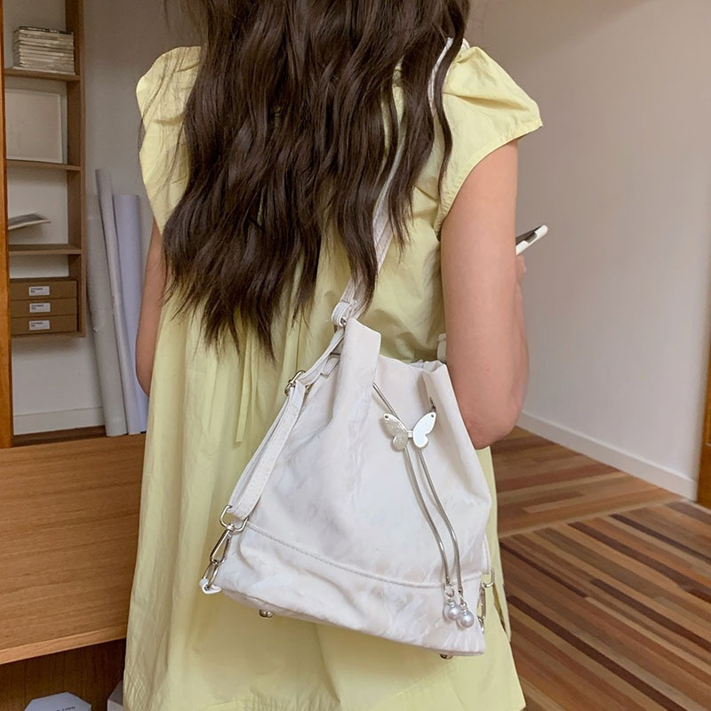 女性ミントグリーン蝶巾着バックパック女性新しい韓国スタイルジ - Mini Backpack Women のレビューと価格