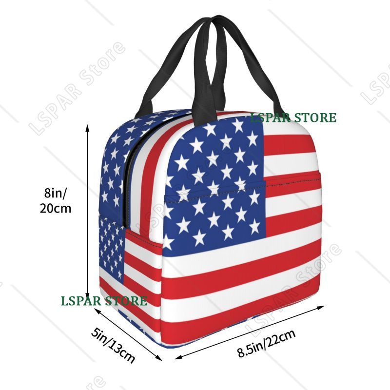米国アメリカ国旗断熱ランチバッグ女性用米国米国星柄ポータブル - Women Bags Usa のレビューと価格
