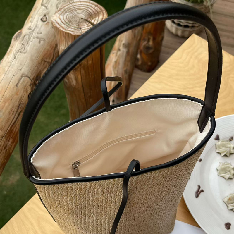 ラフィア編み小型ビーチバケットバッグ レディース 高級デザイ - Women'S Raffia Bags のレビューと価格