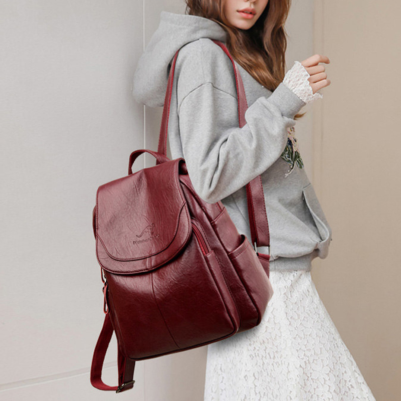 ヴィンテージ風ソフトレザーバックパック 女性用 9色展開 カ - Mini Backpack Women のレビューと価格