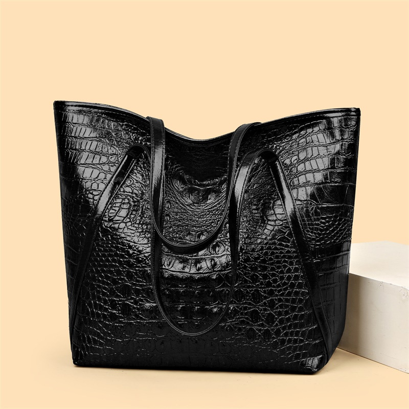 シンプルで多用途なワニ柄トートバッグ大容量ファッションハンド - Women'S Vegan Bags のレビューと価格
