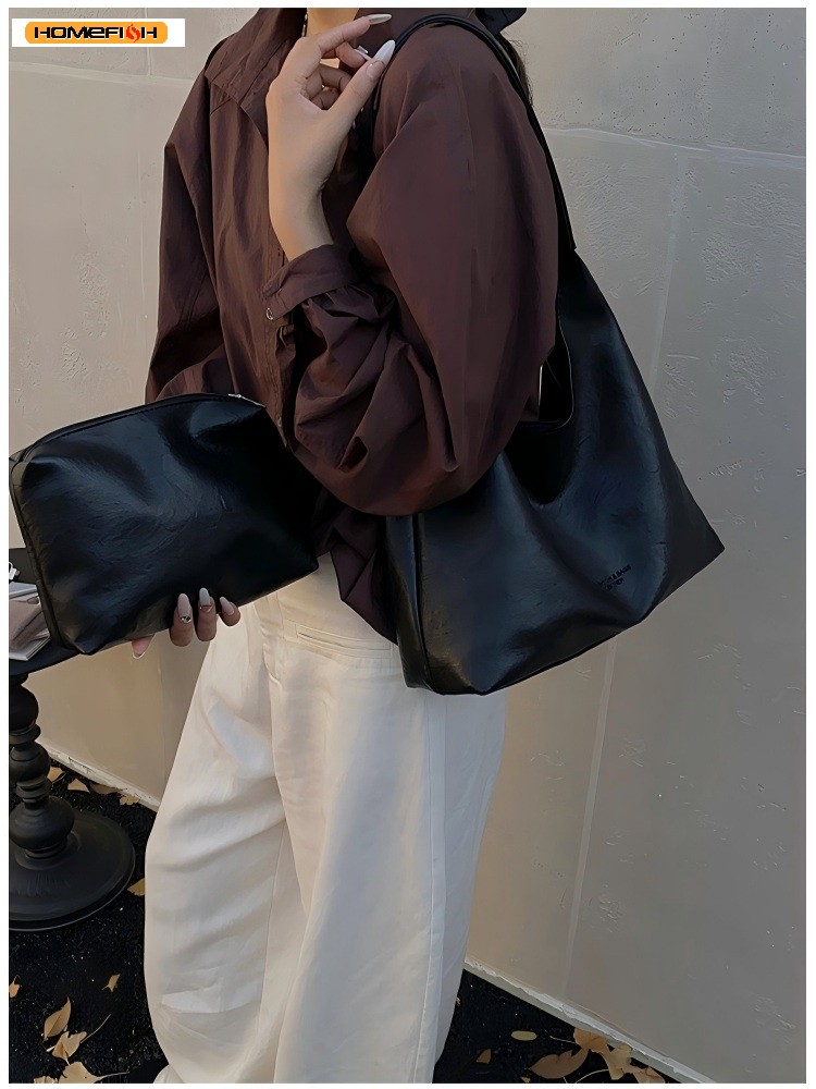レトロシンプルな大型レディーストートショルダーバッグ 202 - Women'S Vegan Bags のレビューと価格