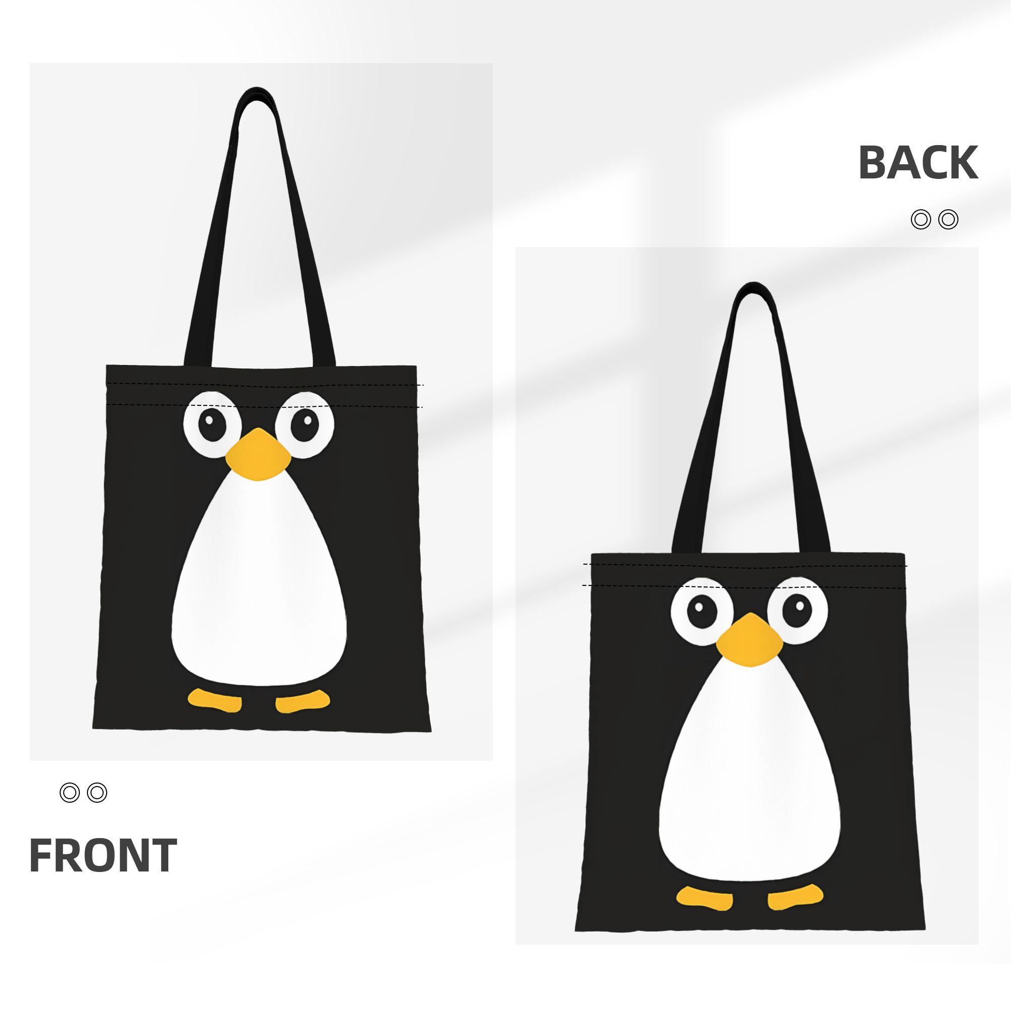 かわいいベクターペンギンアニマルフェイスキャンバス女性用トー - Women Bags Vector のレビューと価格
