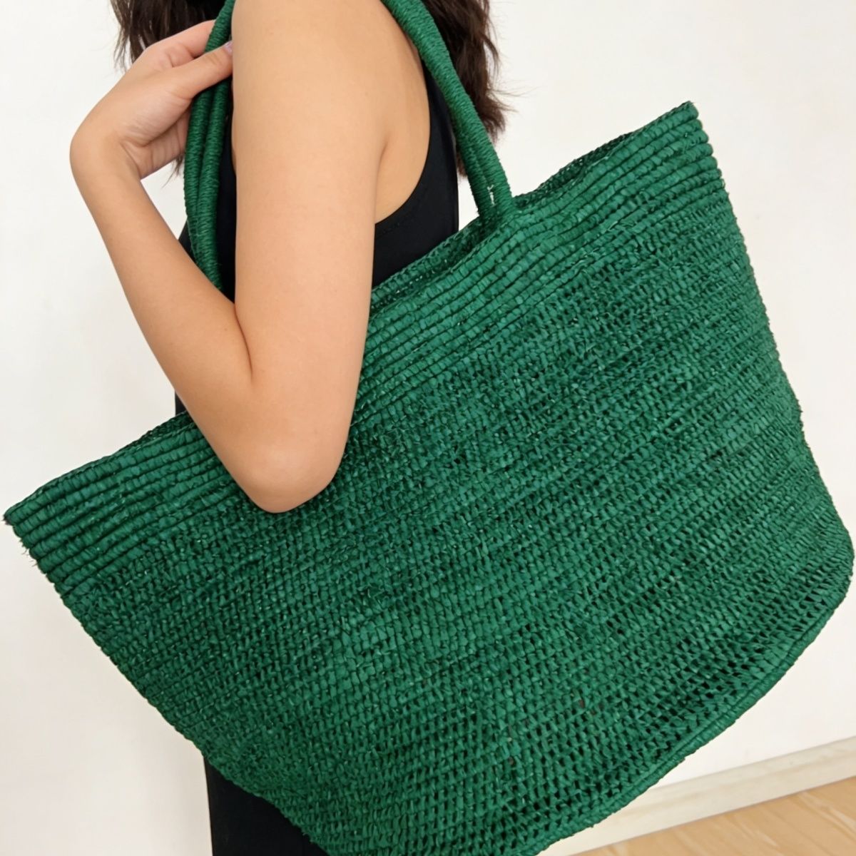 ファッションナチュラルストローラフィアストローバッグショルダ - Women'S Raffia Bags のレビューと価格