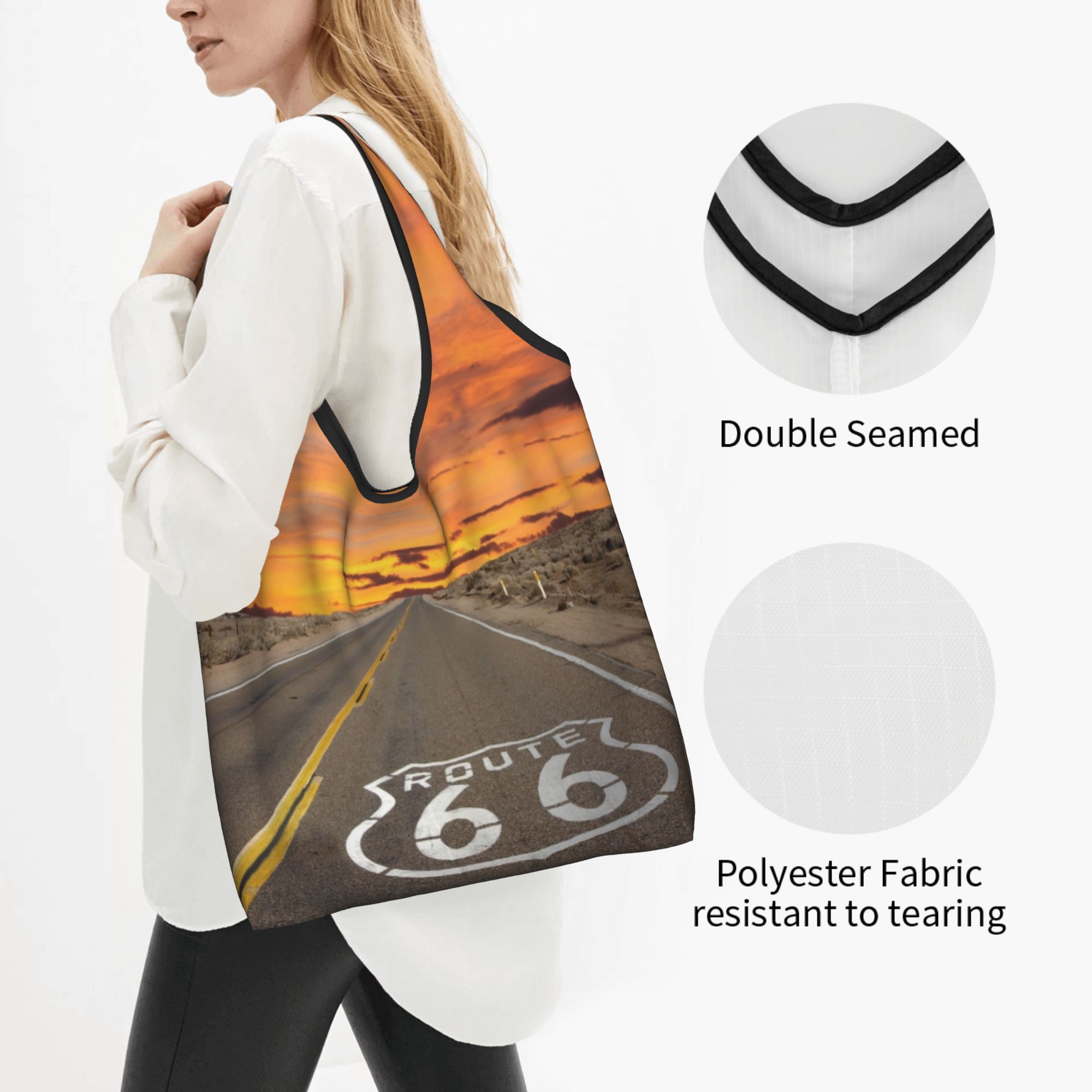 ルート 66 食料品ショッピングトートバッグ女性ファッション - Women Bags Usa のレビューと価格