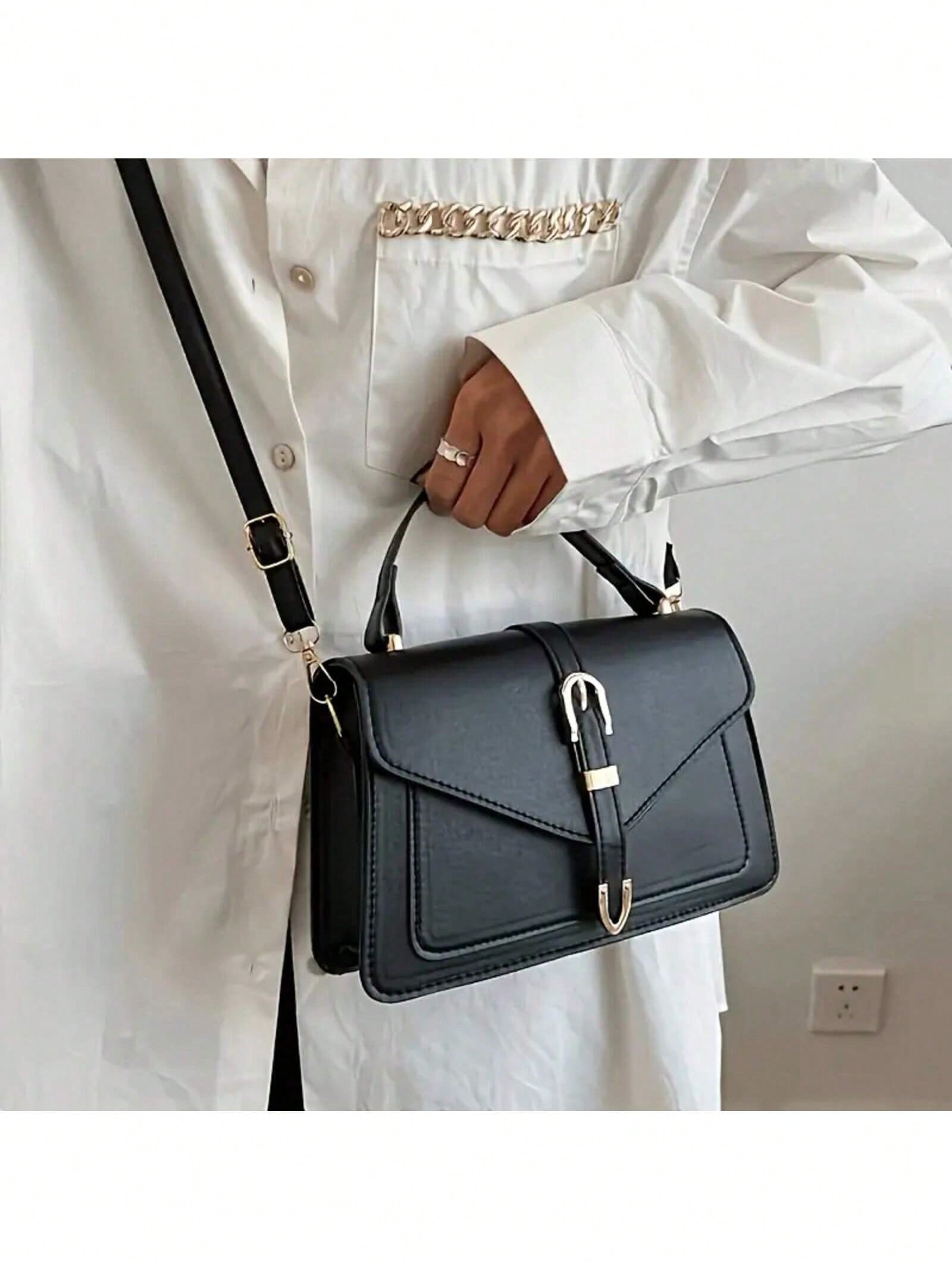 女性用PUレザーハンドバッグ エレガントなフラップスクエアシ - Women Bags And Purses のレビューと価格