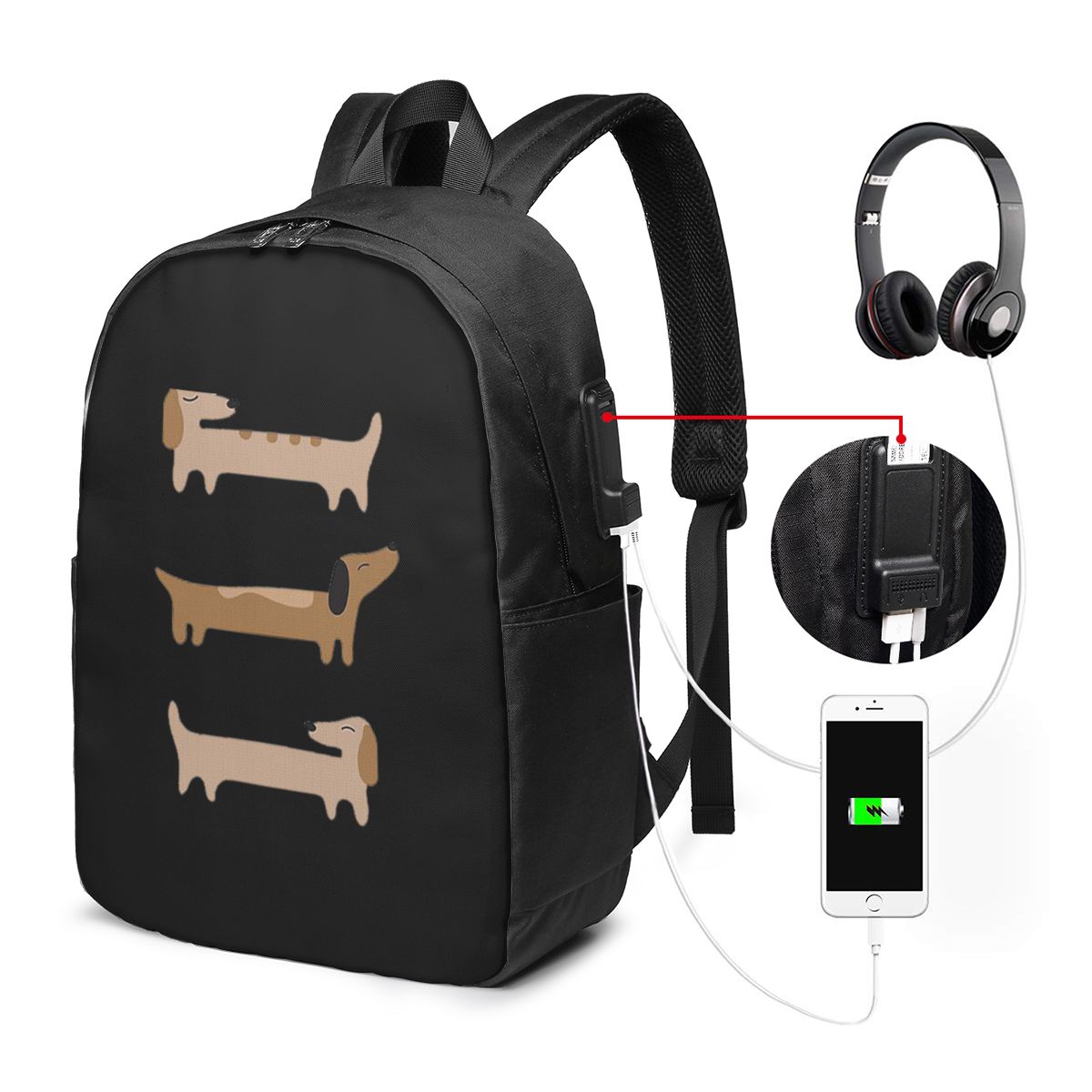 ホームデコレーション - ダックスフントバックパック、トラベ - Womens Backpack のレビューと価格