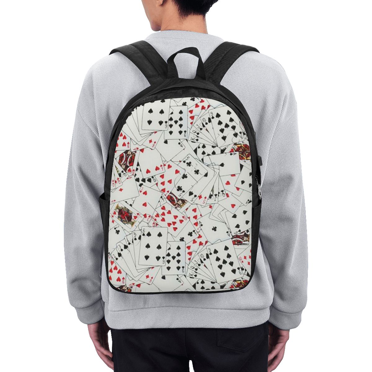 トランプポーカープリントバックパック旅行ノートブックバッグコ - Womens Backpack のレビューと価格