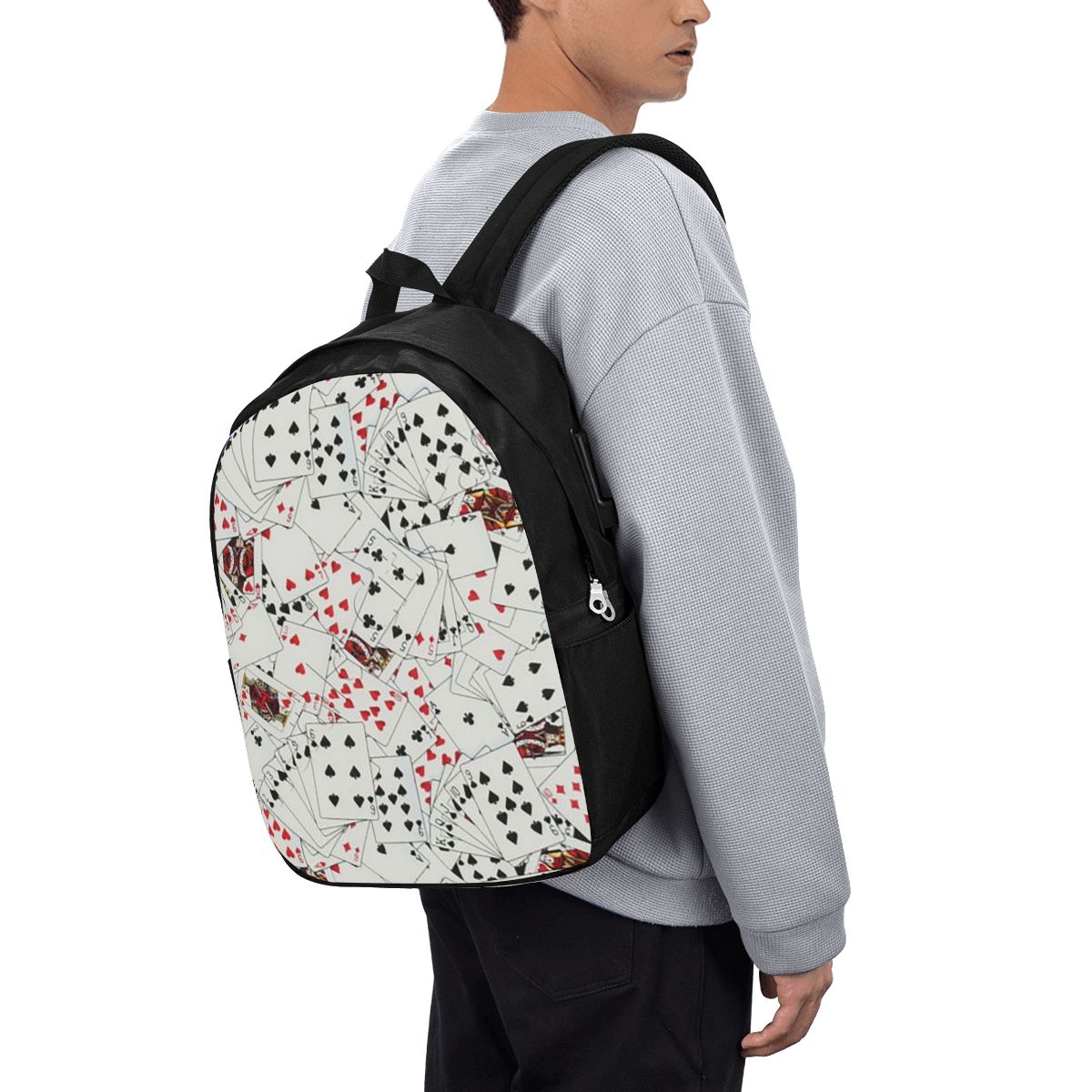 トランプポーカープリントバックパック旅行ノートブックバッグコ - Womens Backpack のレビューと価格