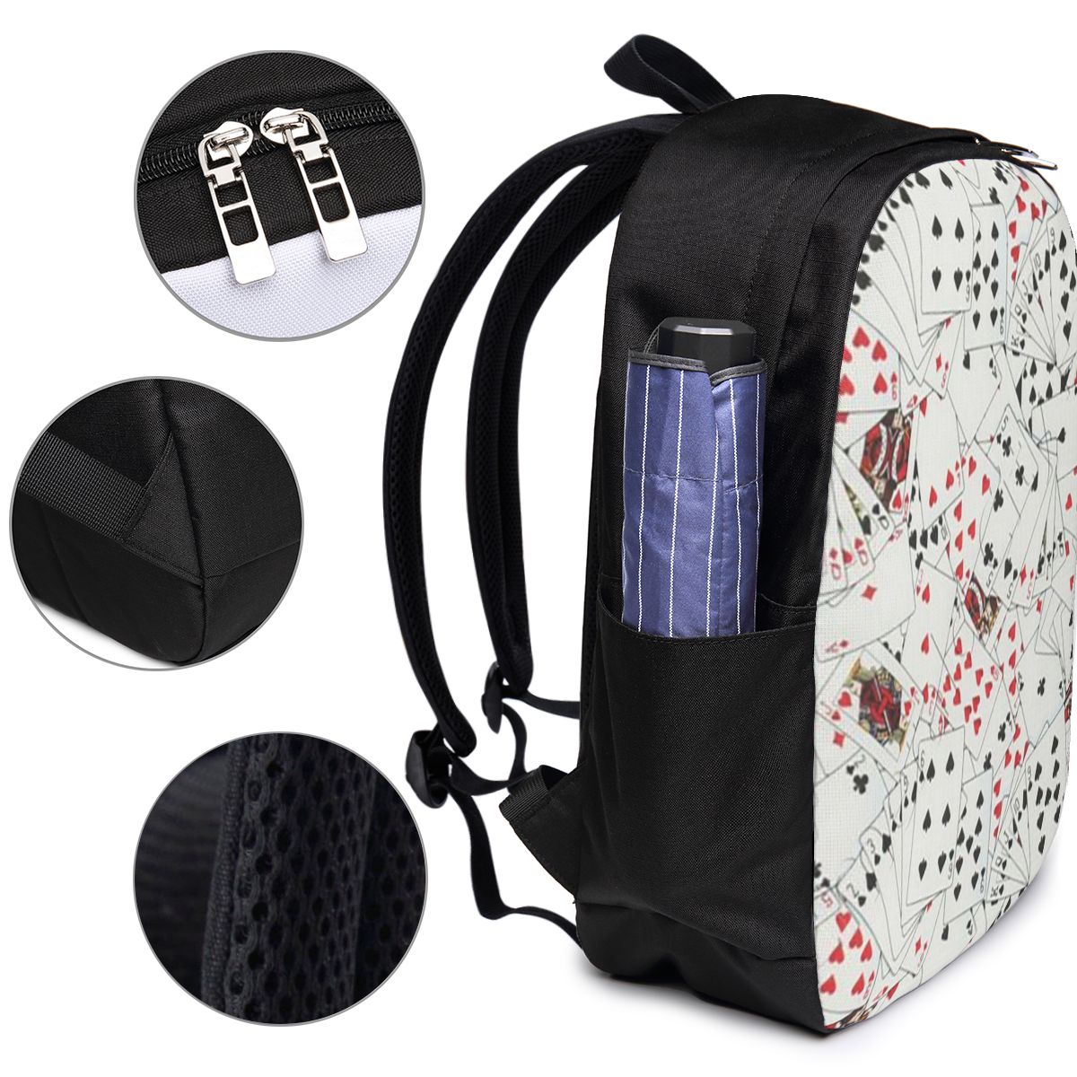 トランプポーカープリントバックパック旅行ノートブックバッグコ - Womens Backpack のレビューと価格