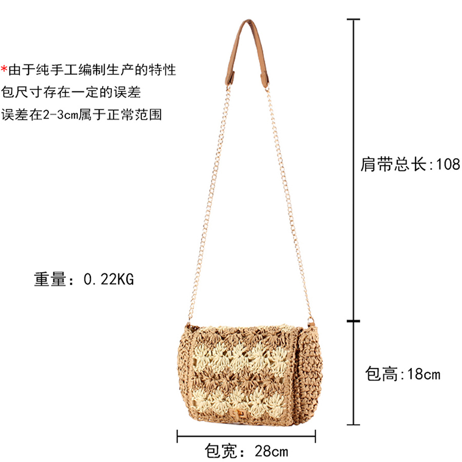 女性用ストロークロスボディバッグ 夏用パッチワーク織りショル - Women'S Raffia Bags のレビューと価格