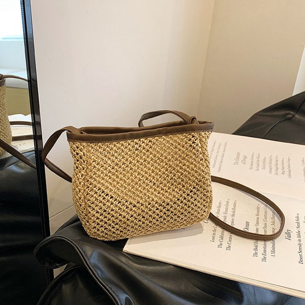 カジュアル Pu レザー ラフィア バッグ ボヘミアン スタ - Women'S Raffia Bags のレビューと価格