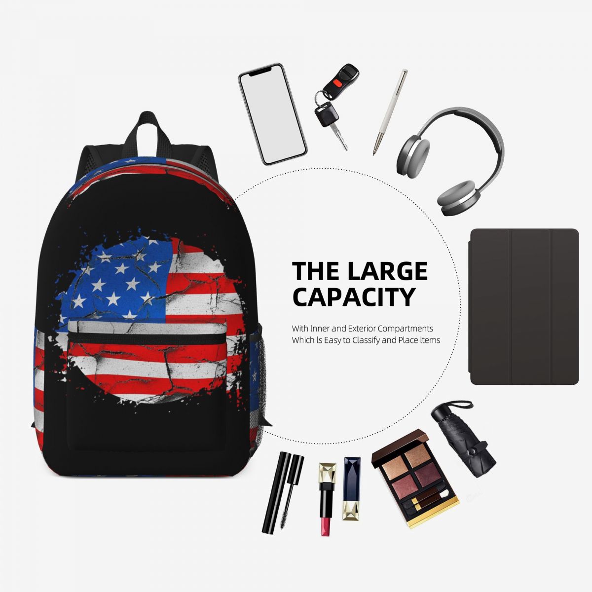 米国アメリカアメリカ国旗バックパック男の子女の子ブックバッグ - Women Bags Usa のレビューと価格