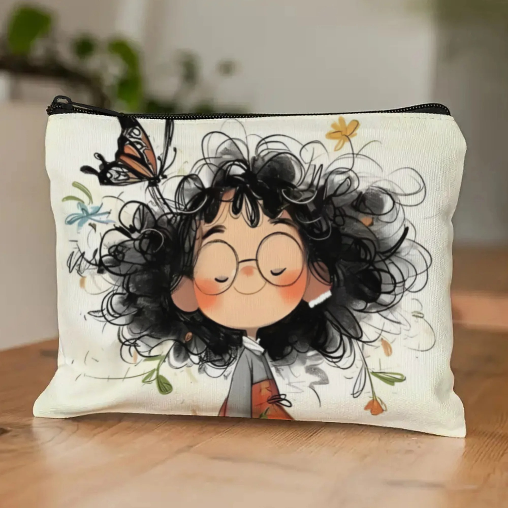 漫画の女の子の化粧バッグジッパー付きトイレタリーバッグ女性オ - Women Bags And Purses のレビューと価格
