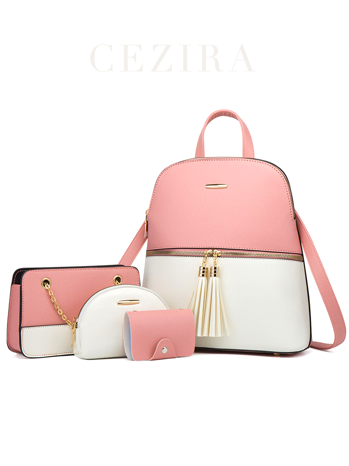 女性用PUビーガンレザーバックパック,デラックスタッセル,対 - Women'S Vegan Bags のレビューと価格