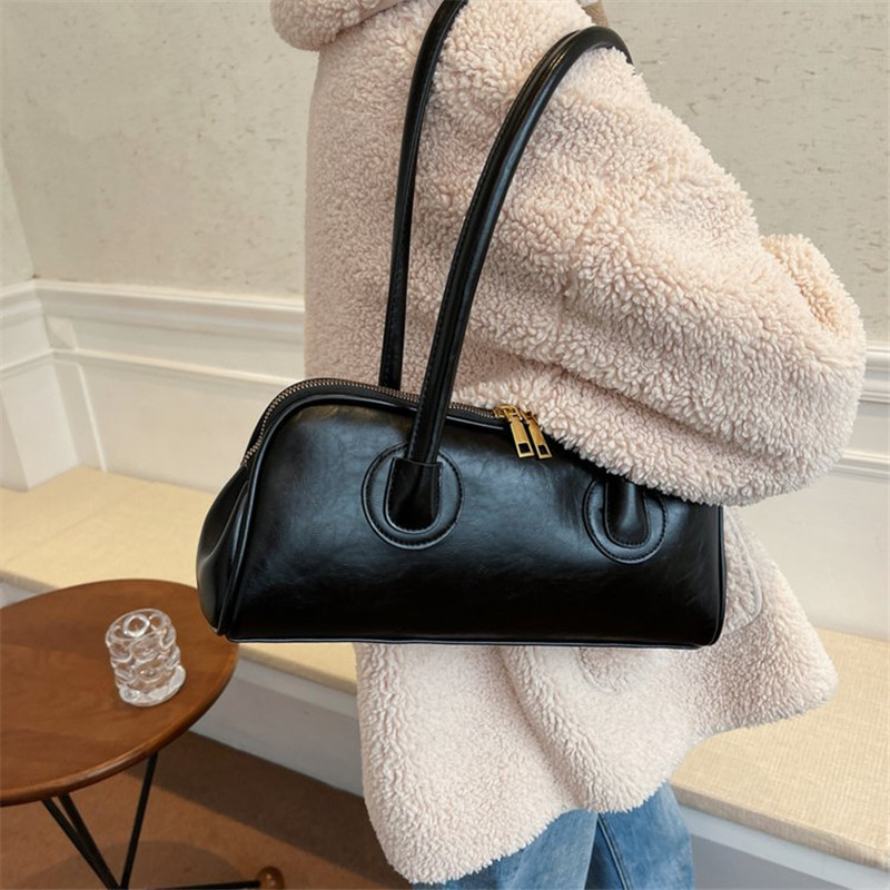 クラシックレザーハンドバッグ、レトロシンプルなアンダーアーム - Women'S Vegan Bags のレビューと価格