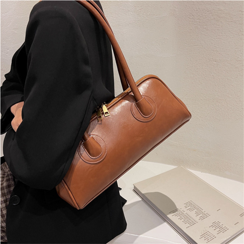 クラシックレザーハンドバッグ、レトロシンプルなアンダーアーム - Women'S Vegan Bags のレビューと価格