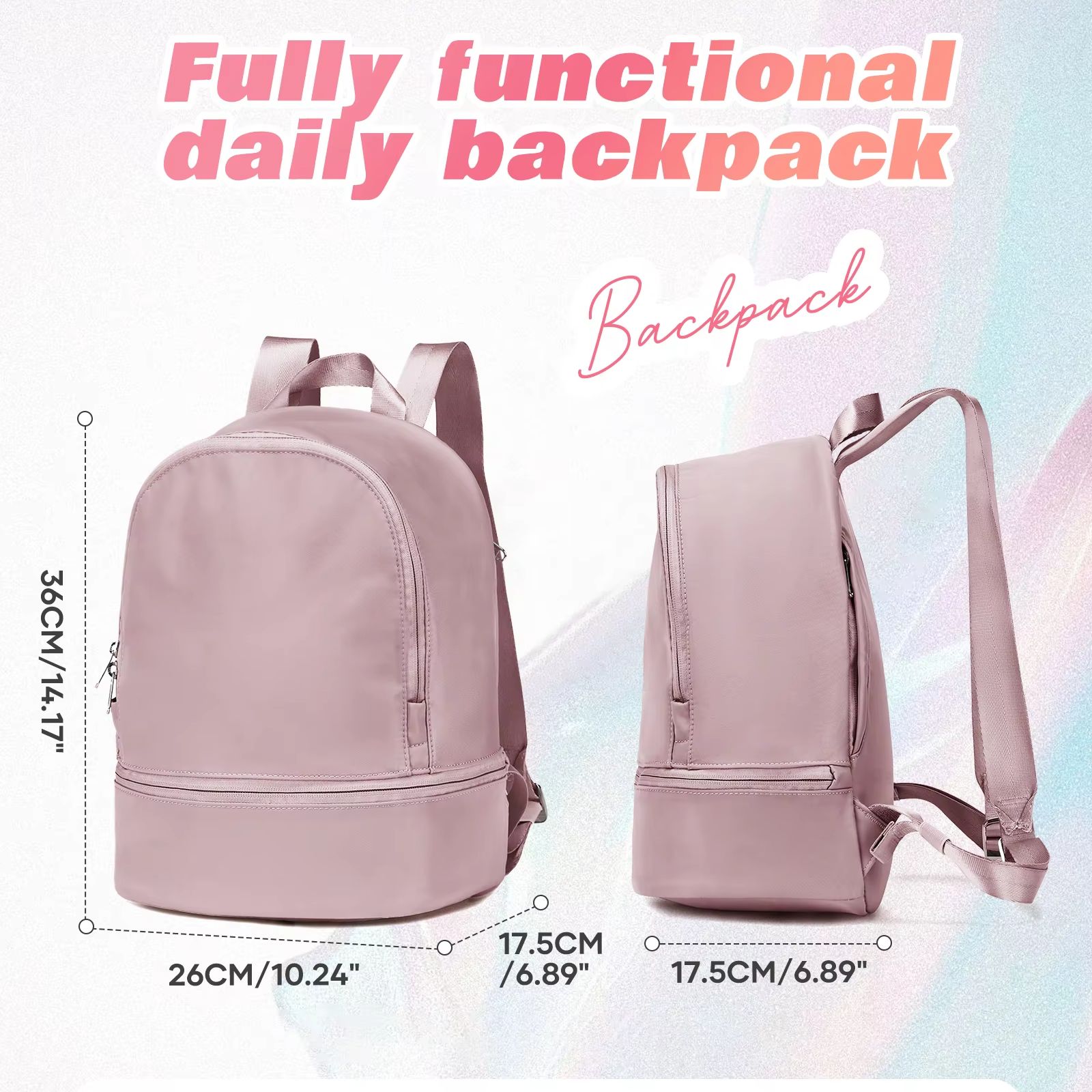 女性用バッグ、靴用コンパートメント付き小型スポーツバックパッ - Women Bags And Purses のレビューと価格