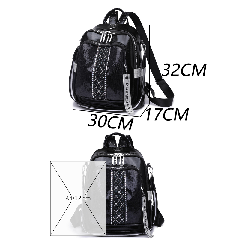 大容量レザーバックパックカジュアルレディーススクールバッグ中 - Mini Backpack Women のレビューと価格