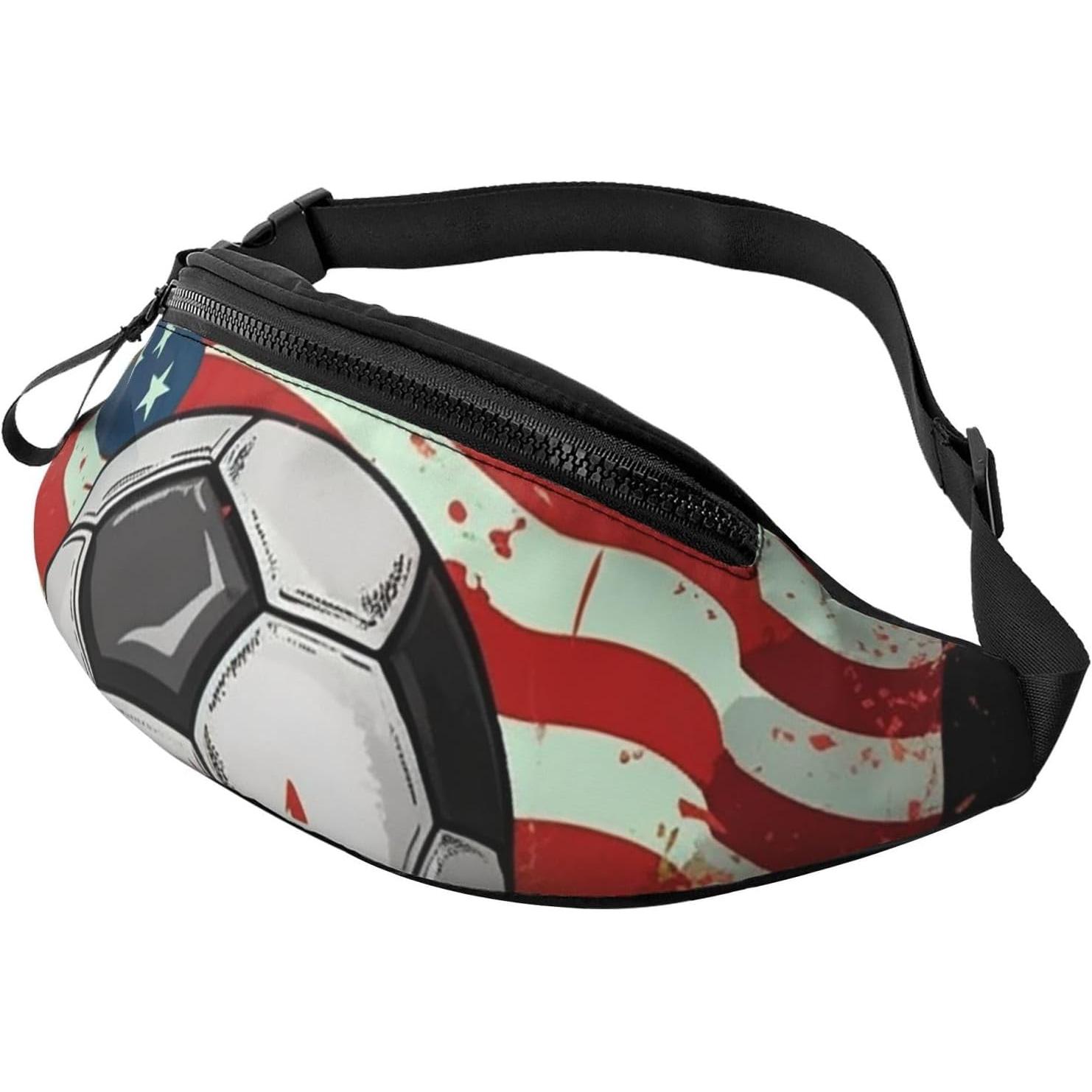 サッカーアメリカ国旗柄ファニーパック メンズ レディース 防 - Women Bags Usa のレビューと価格