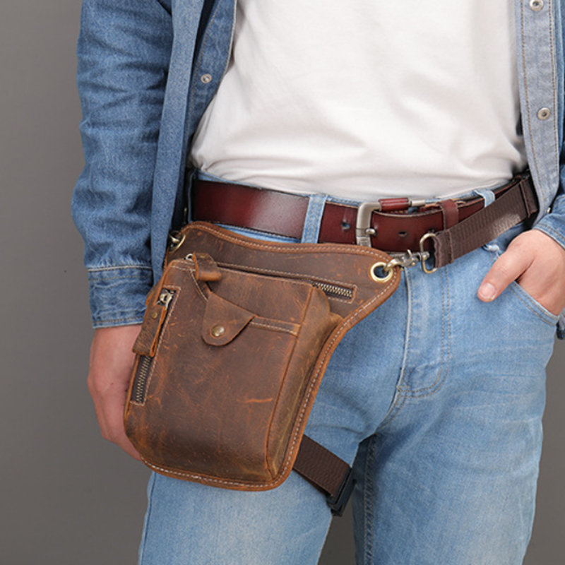 ヴィンテージPUレザーウエストパックドロップレッグバッグ男女 - Women'S Vegan Bags のレビューと価格