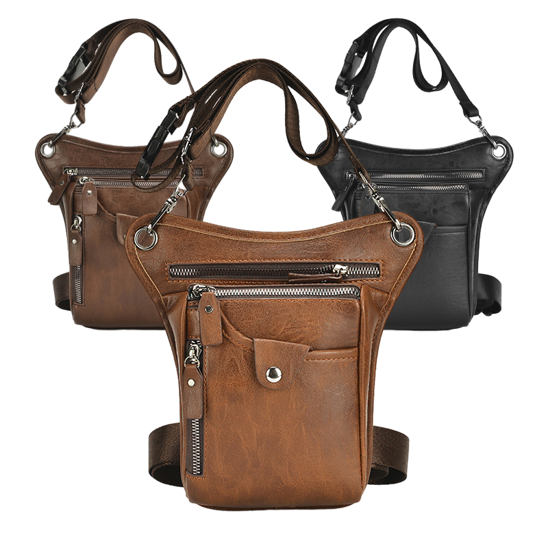 ヴィンテージPUレザーウエストパックドロップレッグバッグ男女 - Women'S Vegan Bags のレビューと価格