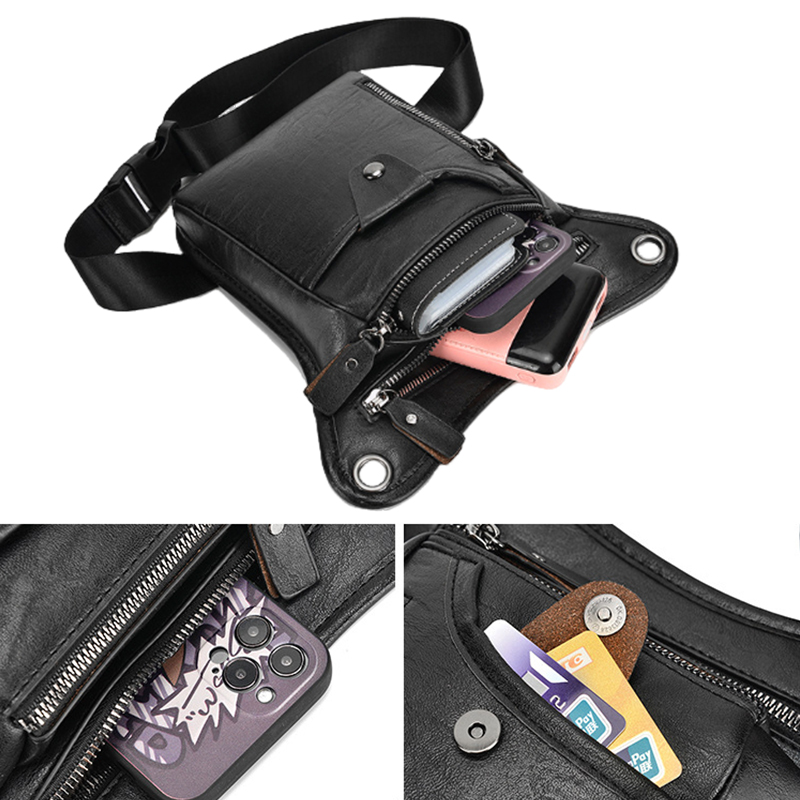 ヴィンテージPUレザーウエストパックドロップレッグバッグ男女 - Women'S Vegan Bags のレビューと価格